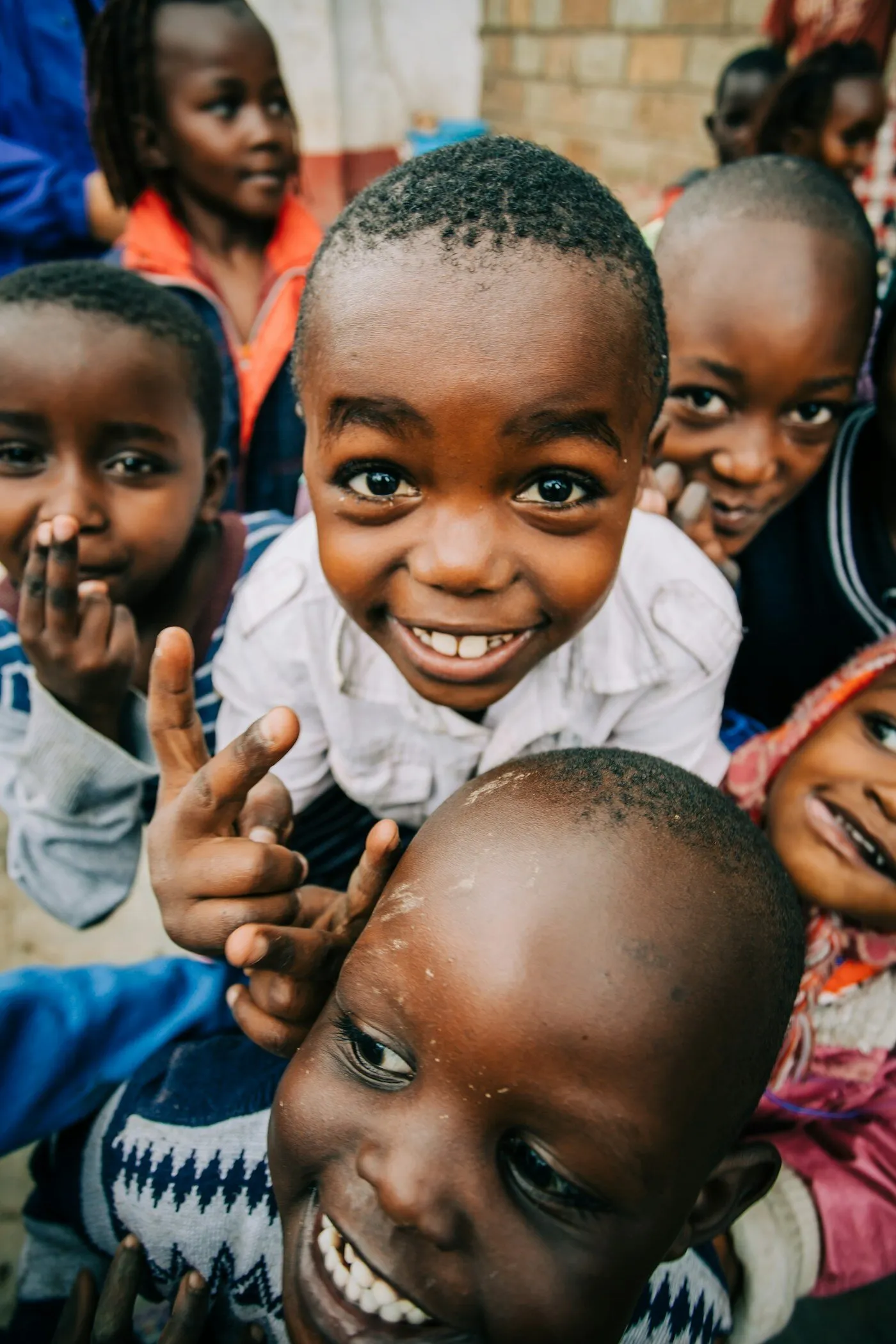 African boy wearing white top in Kenya
