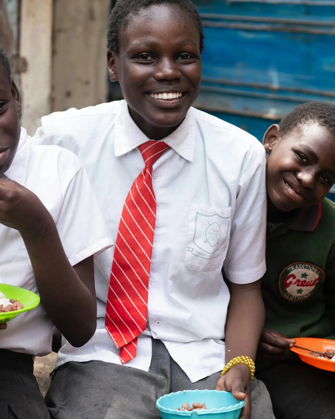 African young children sitting together in Nairobi Kenya