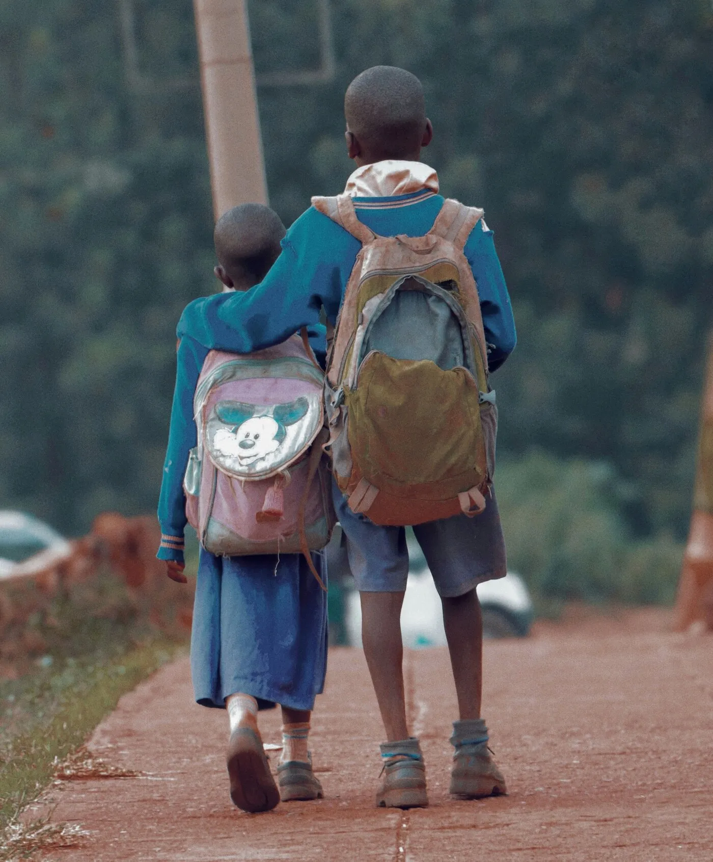 Children walking to school in Kisii Kenya
